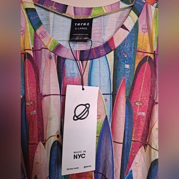 Terez | Surf’s Up Surfboard Print Tank Top XL - Picture 2 of 4